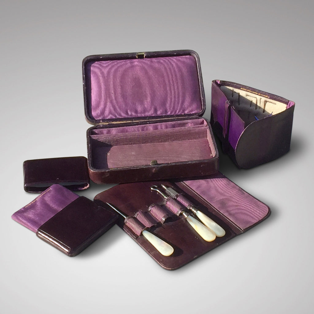 Edwardian Crocodile Leather Dressing Case - Hobson May Collection - 8