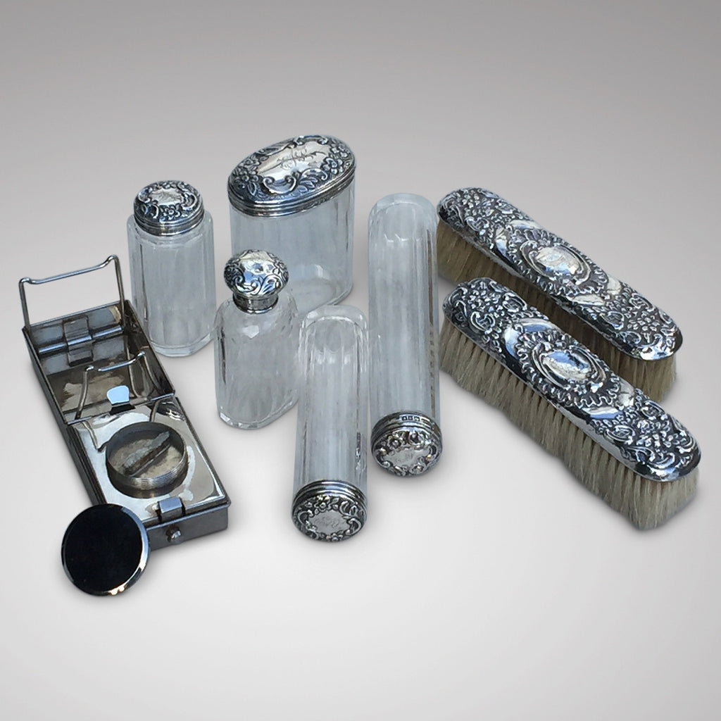 Edwardian Crocodile Leather Dressing Case - Hobson May Collection - 9