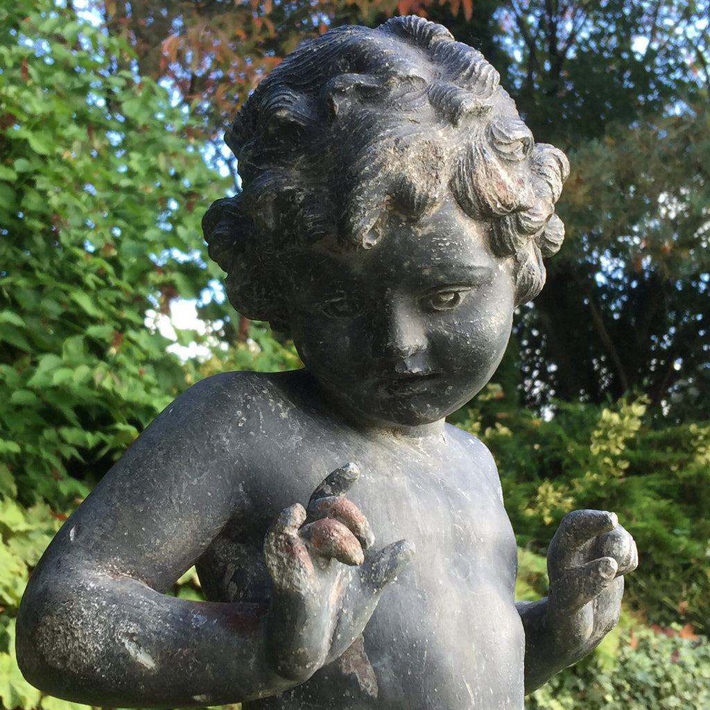 Antique Lead Garden Statue of a Nymph - Detail View of Figure - 3