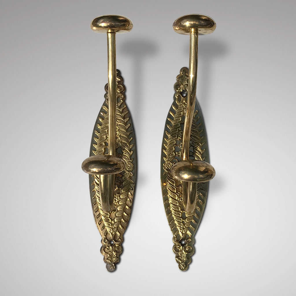 Pair of Victorian Brass Hat & Coat Hooks - Main View - 1