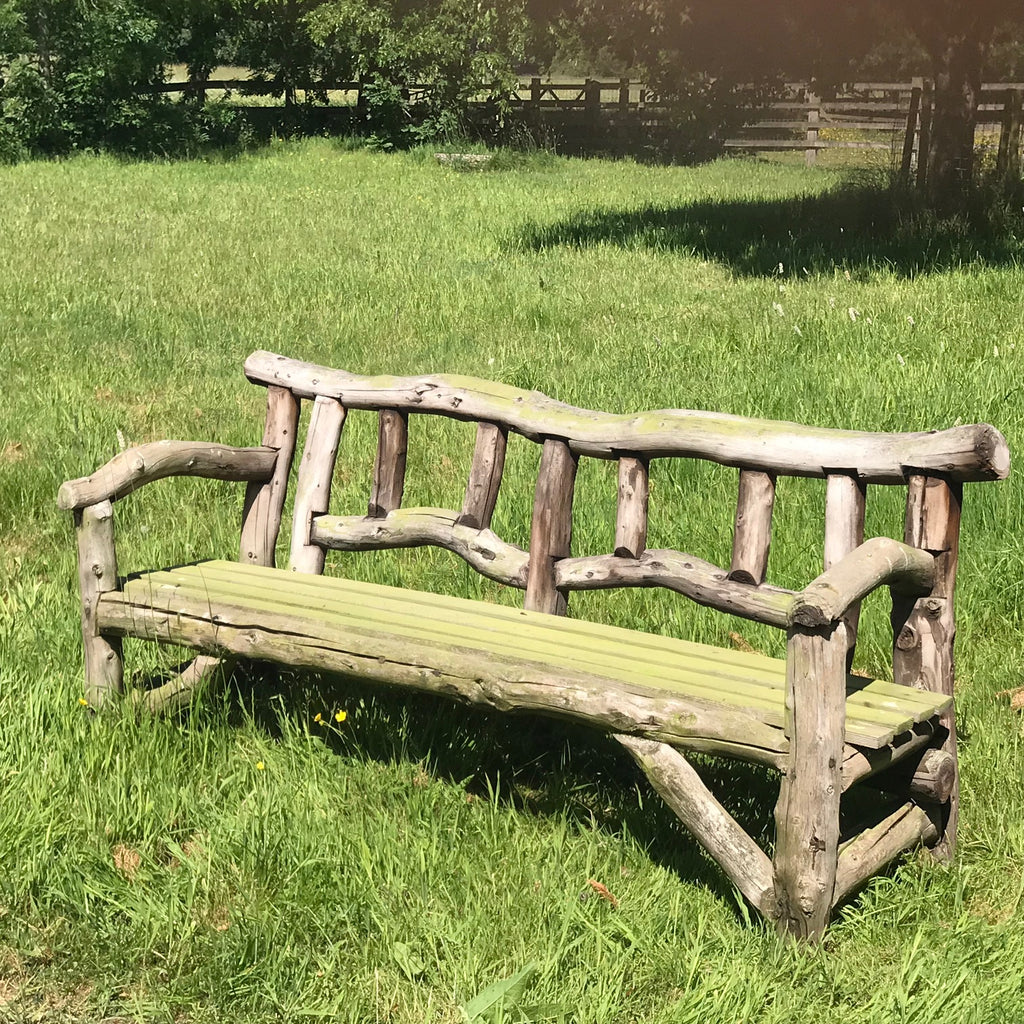 Mid Century Rustic Garden Bench - Main View - 4