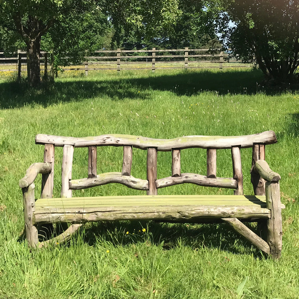 Mid Century Rustic Garden Bench - Main View - 1