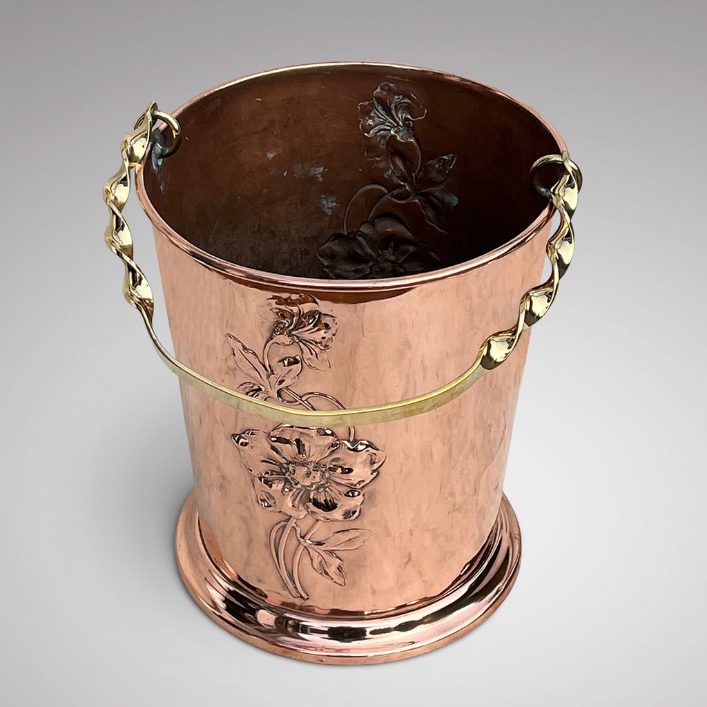 Art Nouveau Copper Ice Bucket - Main View - 2