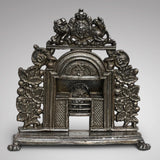 19th Century Cast Iron Miniature Fireplace With Brass Fire Irons - Main View - 3