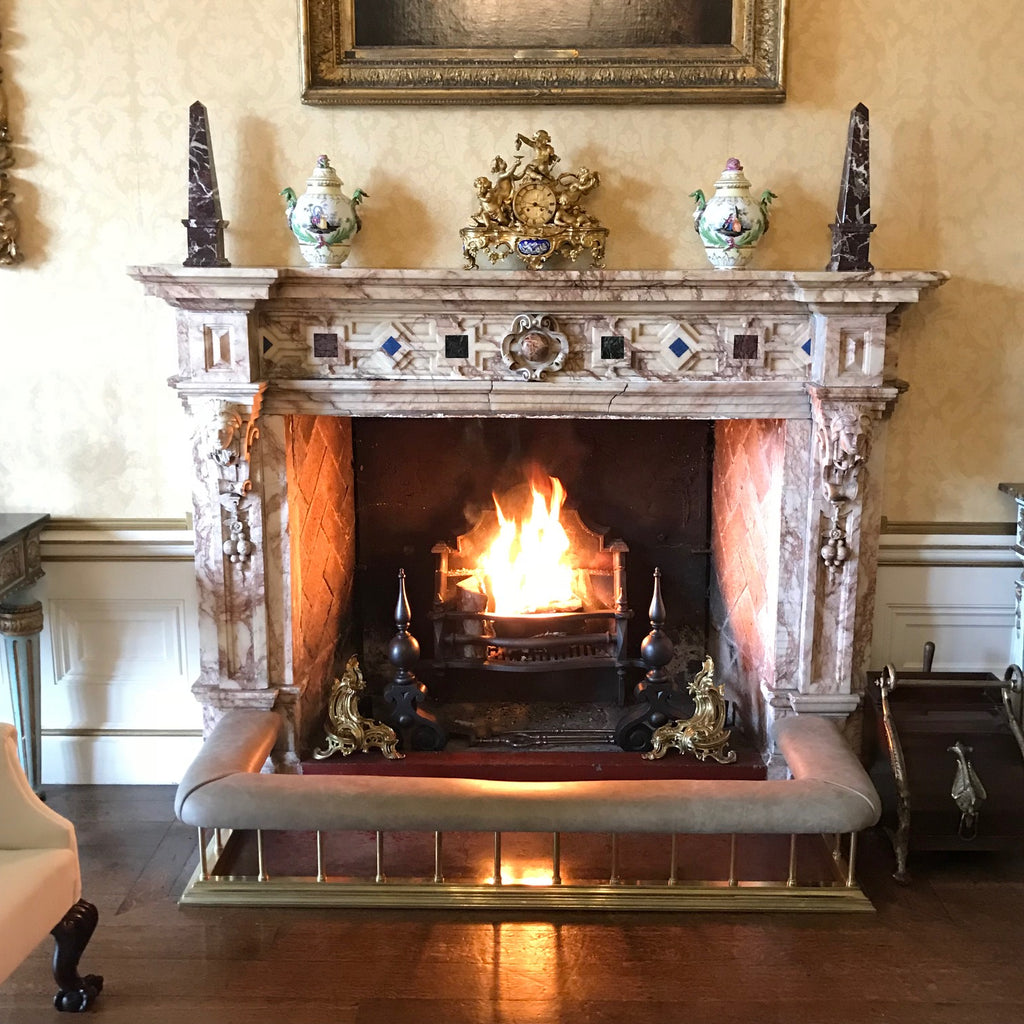 19th Century Brass & Leather Club Fender - Front View - 3