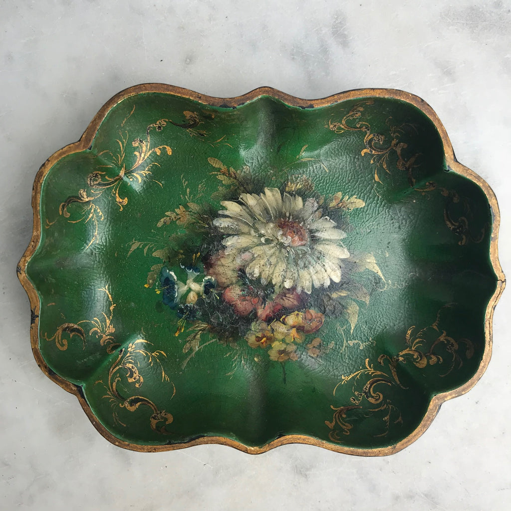 Pair of Victorian Green Papier Mache Dishes - Main View - 4