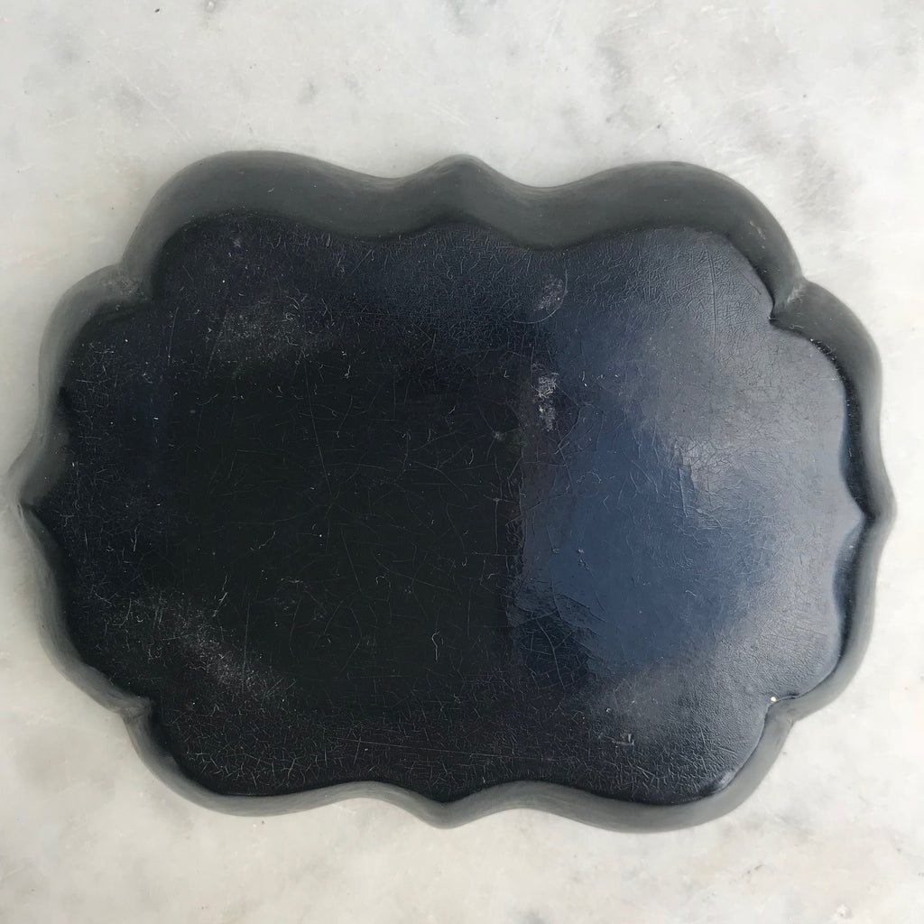 Pair of Victorian Green Papier Mache Dishes - Back View - 6