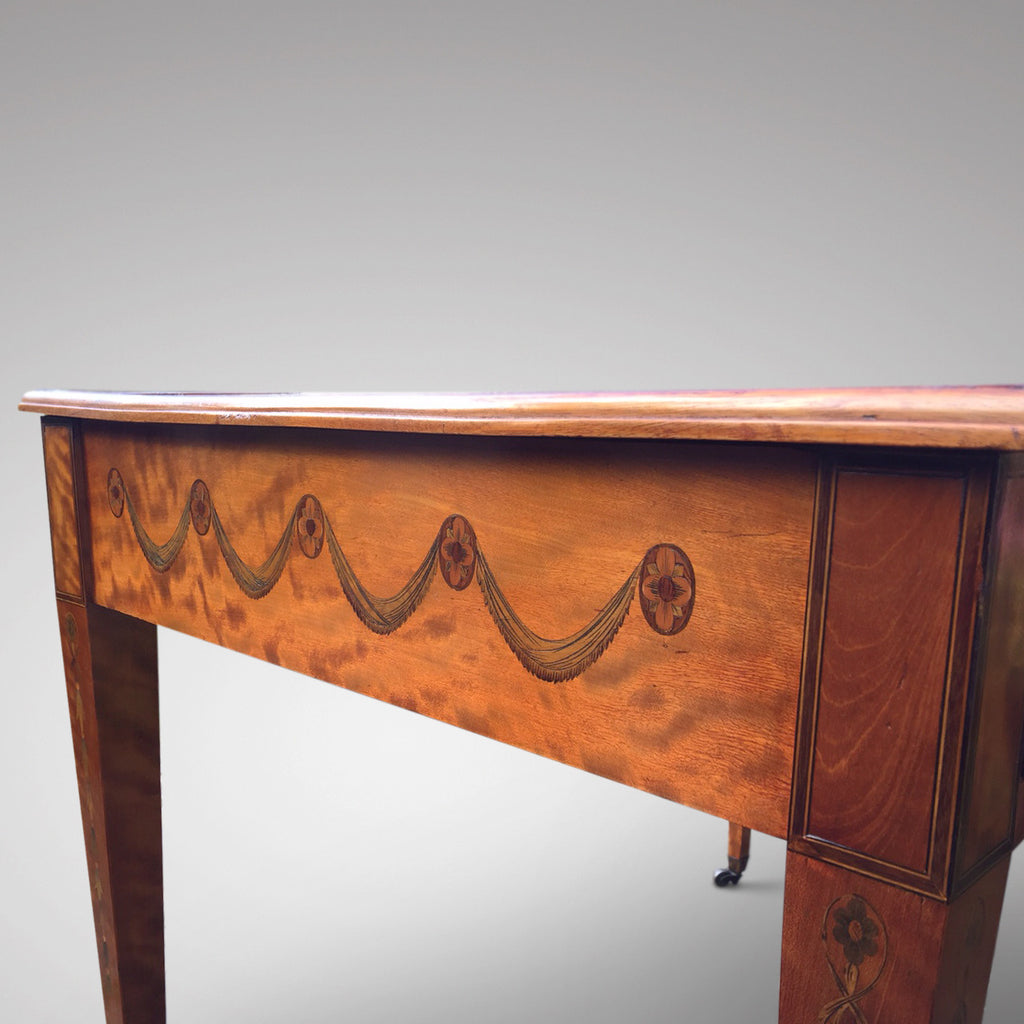 George III Satinwood Library Table - Detail of side inlay - 6