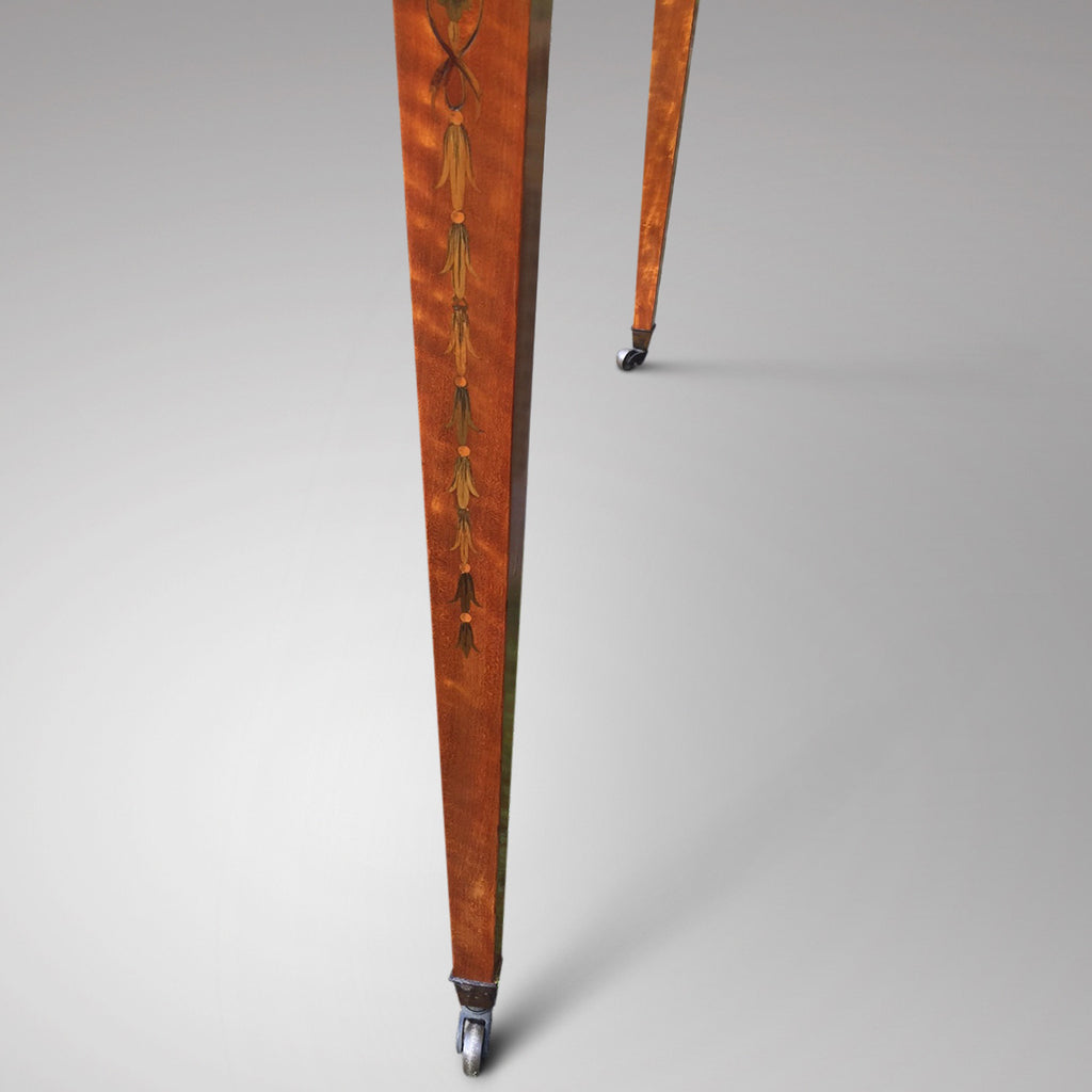 George III Satinwood Library Table - Detail view of leg - 3