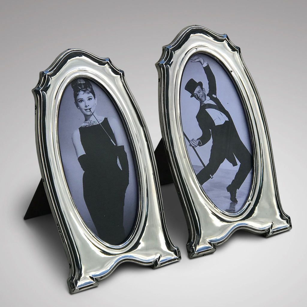 A Pair of Art Nouveau Silver Photograph Frames - Front & Side View - 1