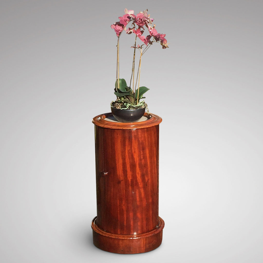 Victorian Mahogany Cylindrical Pot Cupboard - Front View-1