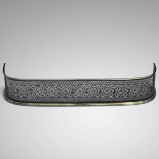 Early Victorian Pierced Steel & Brass Fender - Main View - 2
