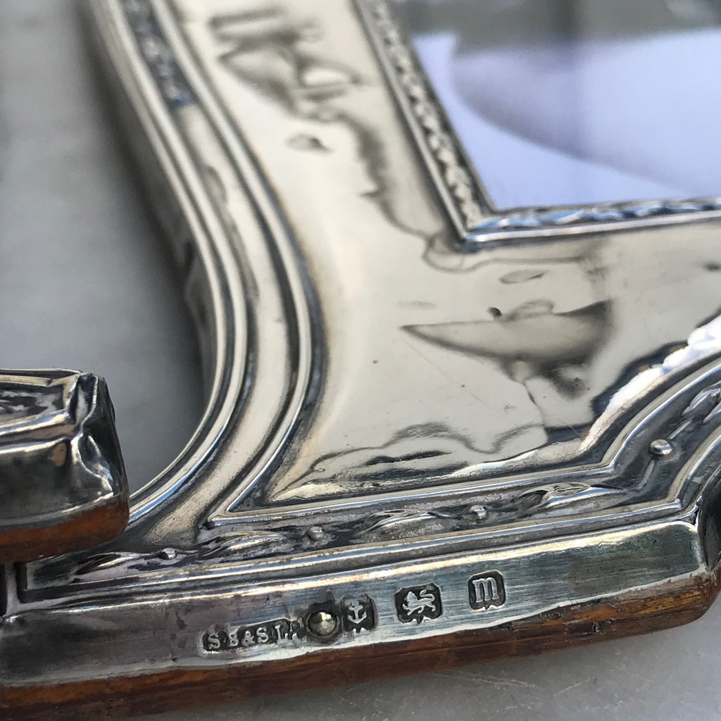 Large Pair of George V Silver Photograph Frames - Hallmark Detail View - 7