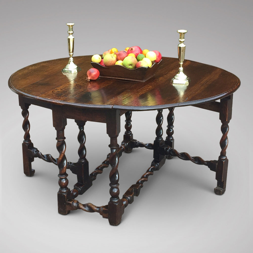 Early 18th Century Oak Gateleg Dining Table - Main View-1