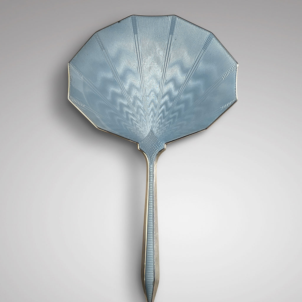 Art Deco Silver & Guilloche Enamel Jewellery Box & Mirror - Main View - 5