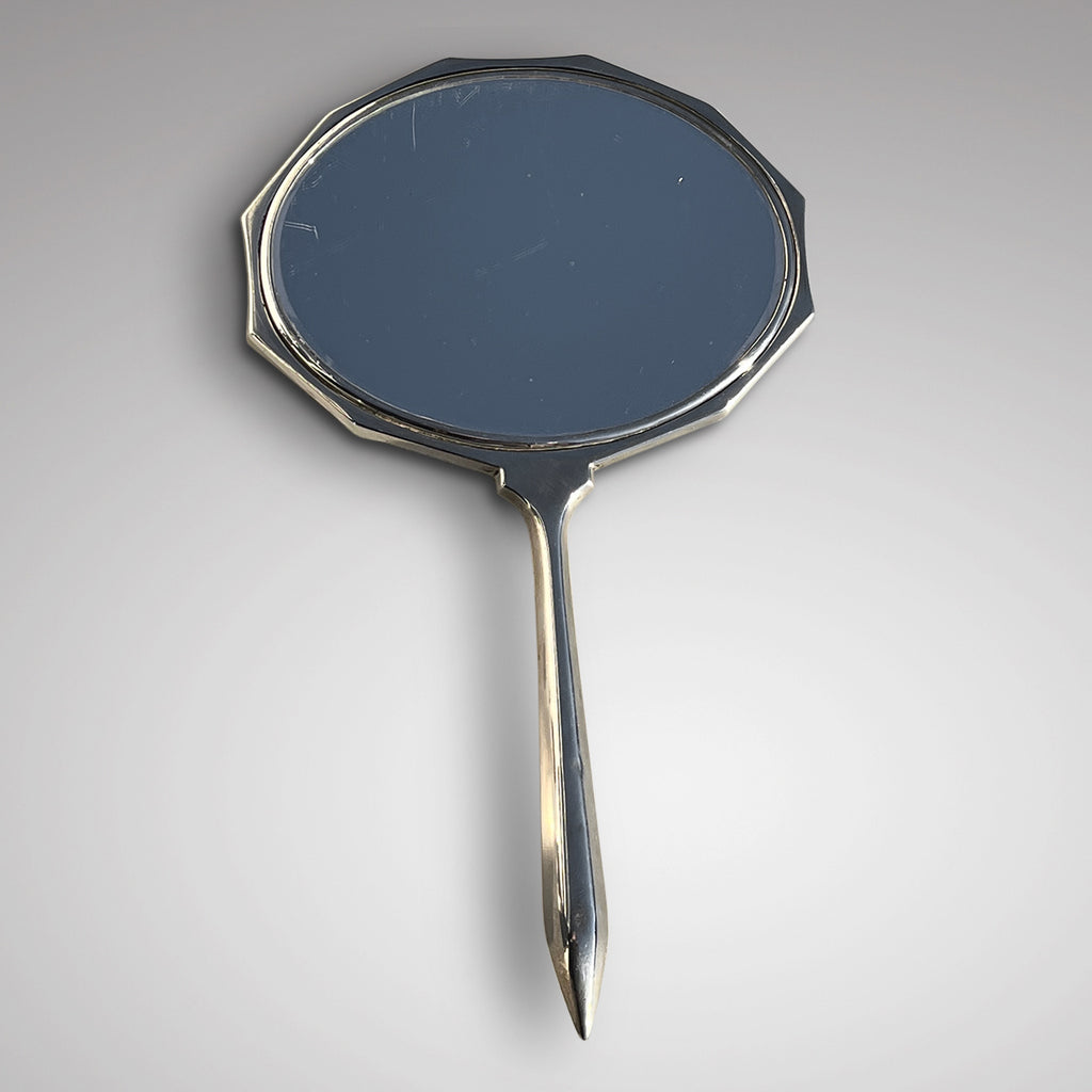 Art Deco Silver & Guilloche Enamel Jewellery Box & Mirror - Main View - 6