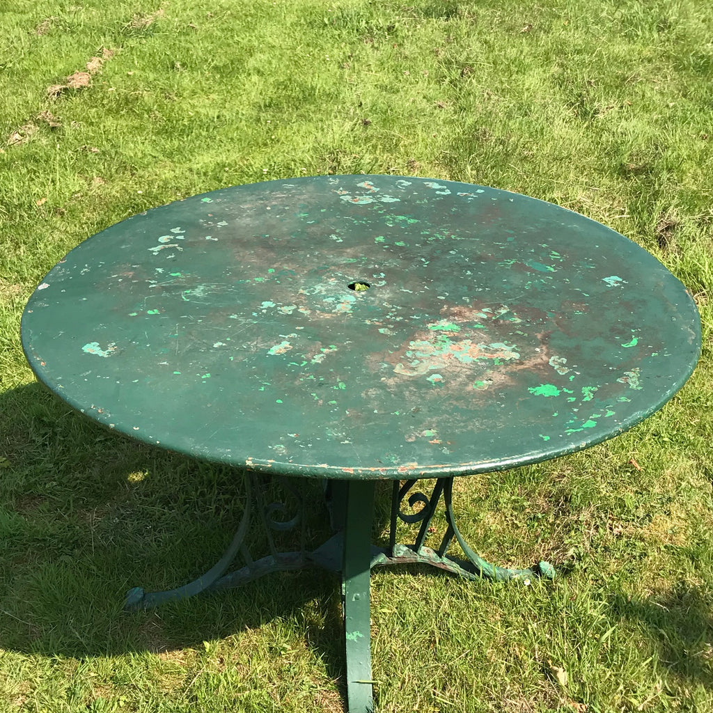 Antique Painted Wrought Iron Table - Top View - 4