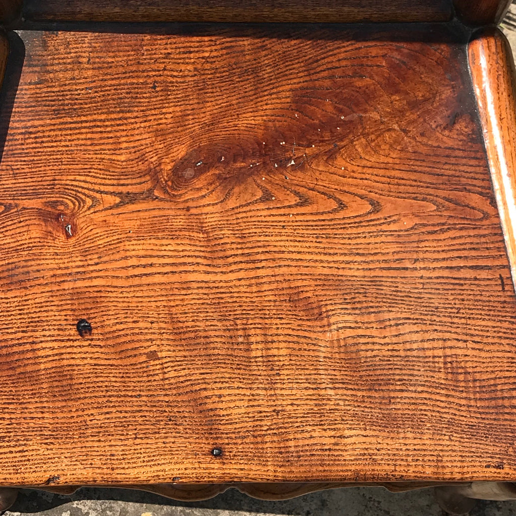 Pair of 19th Century Elm Ladder Back Side Chairs - Seat View - 4
