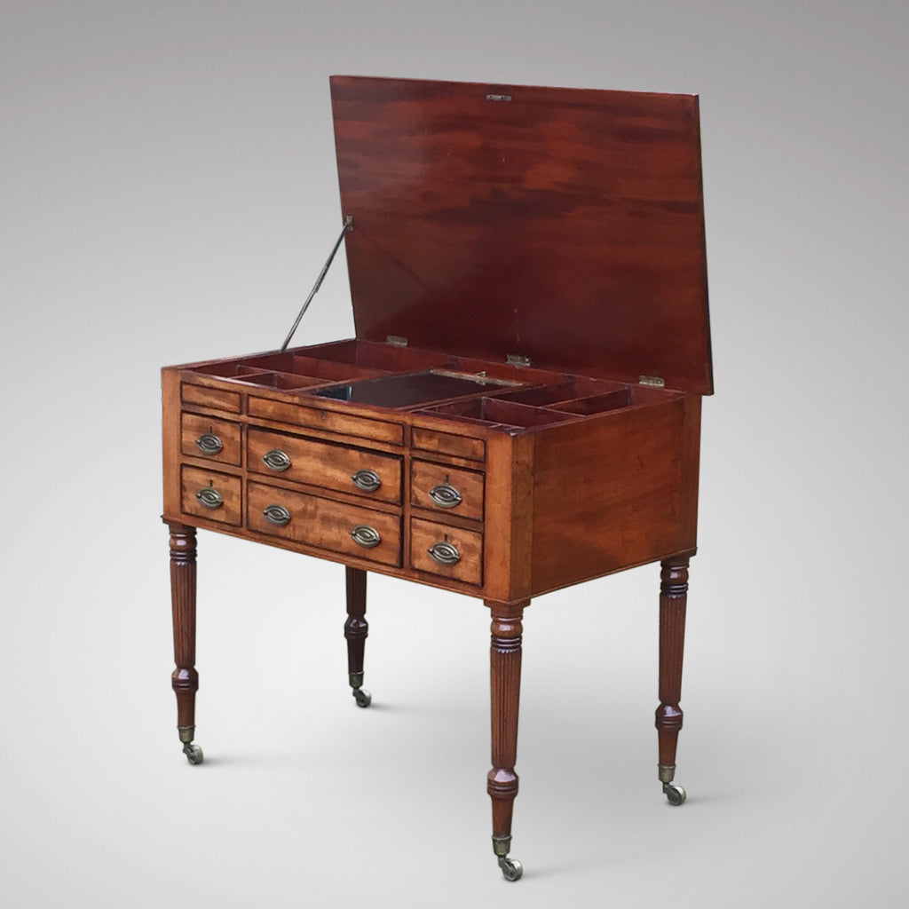 Regency Mahogany Dressing Chest - Inside View - 6