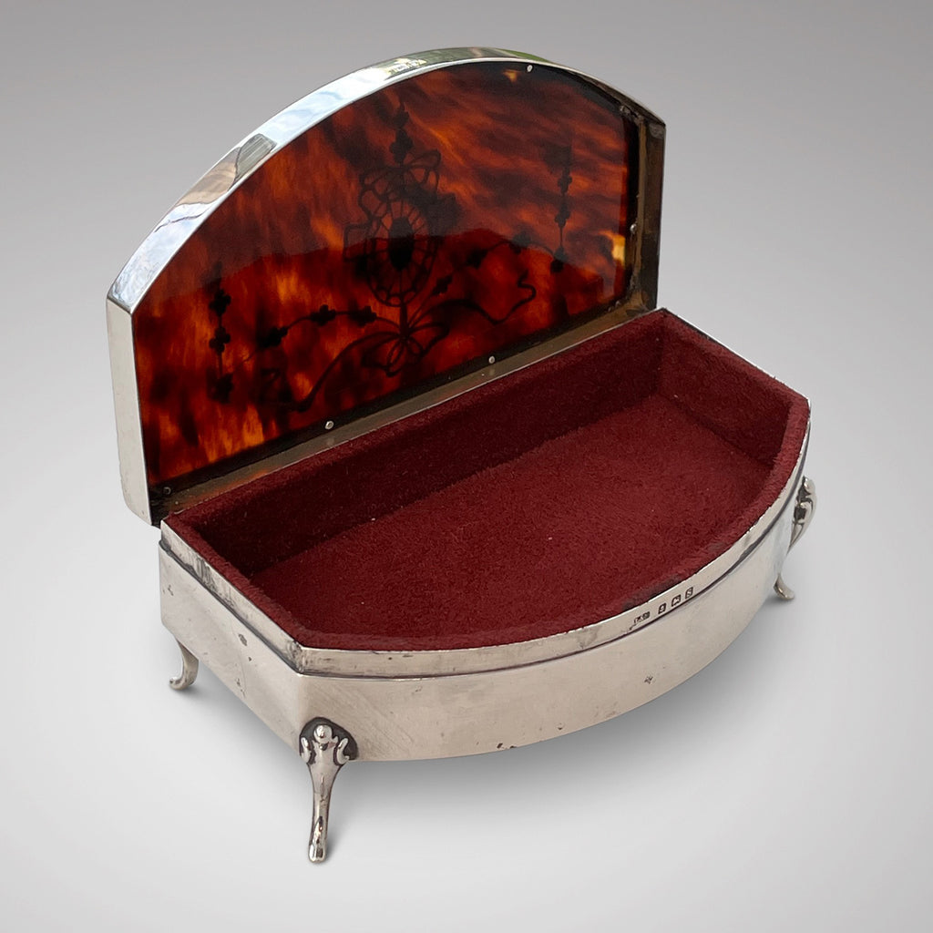 Antique Tortoiseshell & Silver Jewellery Box - Main View - 2