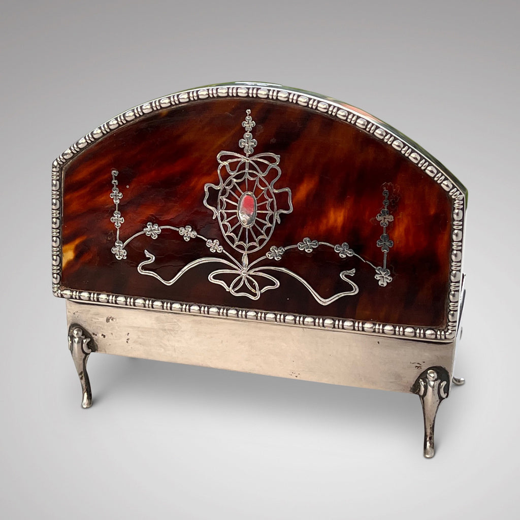 Antique Tortoiseshell & Silver Jewellery Box - Main View - 1