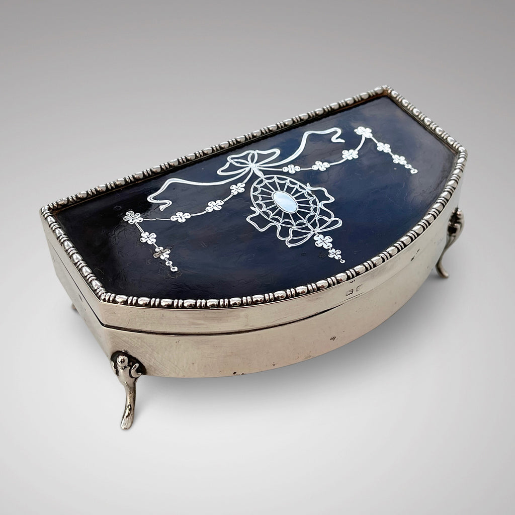 Antique Tortoiseshell & Silver Jewellery Box - Main View - 3