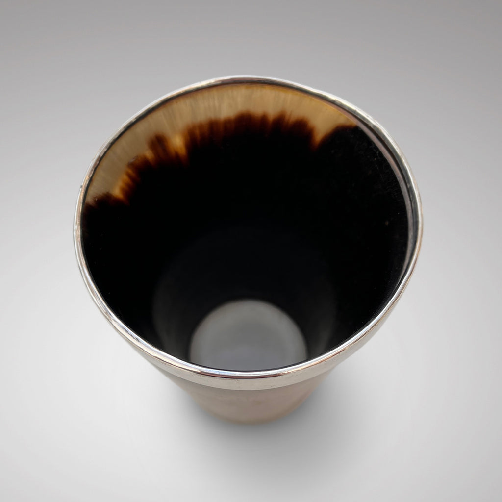 19th Century Silver Rimmed Horn Beaker - Detail View - 3