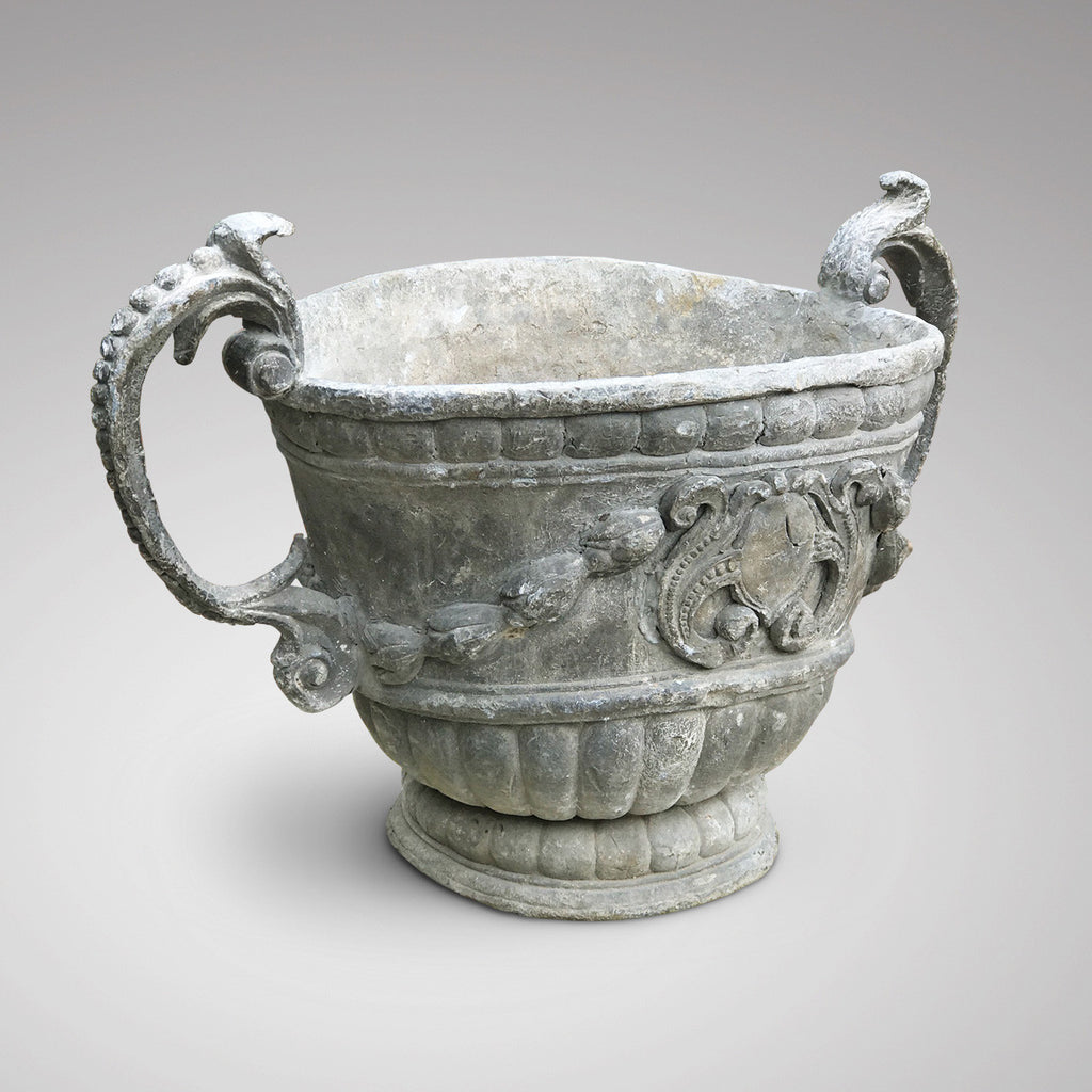 A Fabulous Pair of 18th Century Lead Garden Urns - Single Urn -3