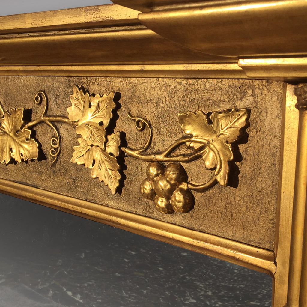 Spectacular Regency Giltwood Overmantle Mirror - Detail of Frieze