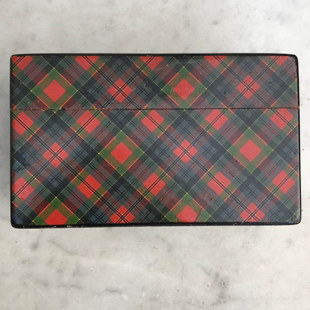 Mauchline Ware McPherson Tartan Ware Playing Card Box - Detail View -2