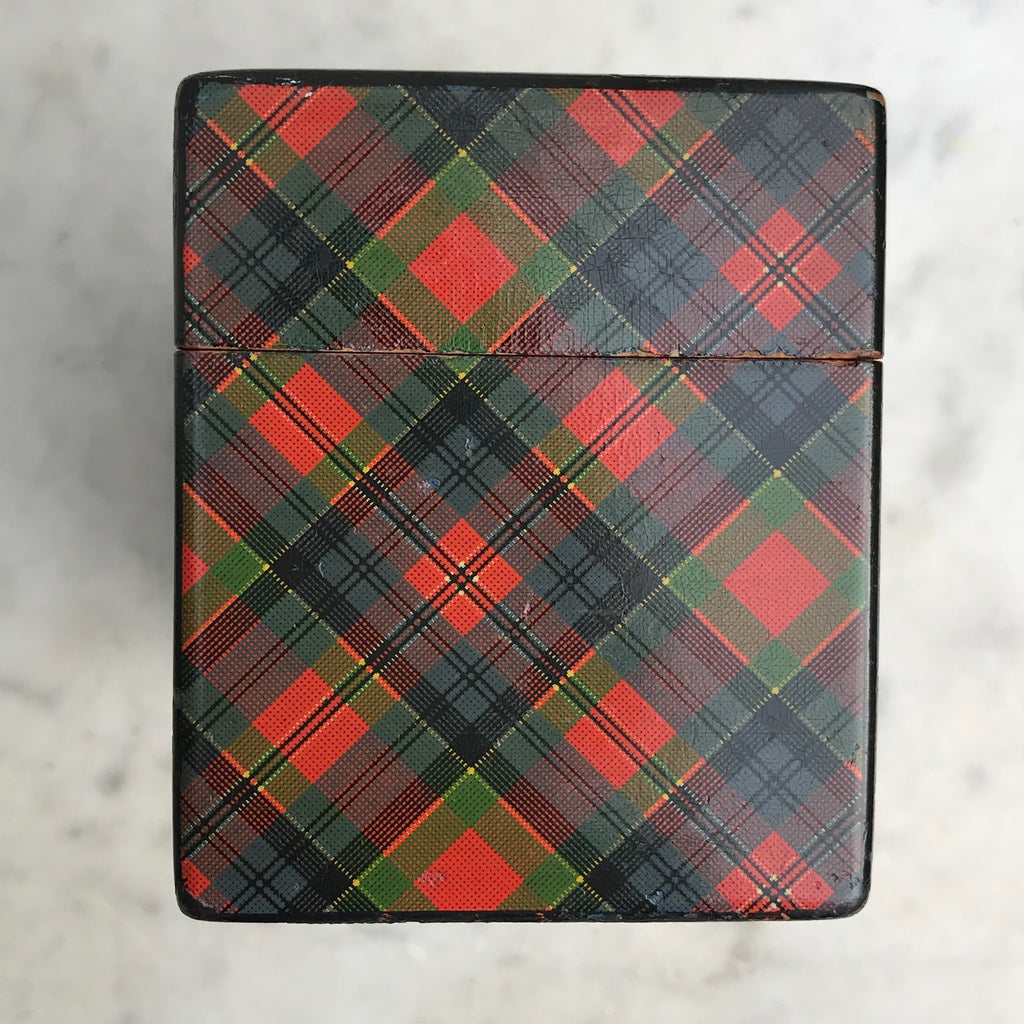 Mauchline Ware McPherson Tartan Ware Playing Card Box - Side View -3