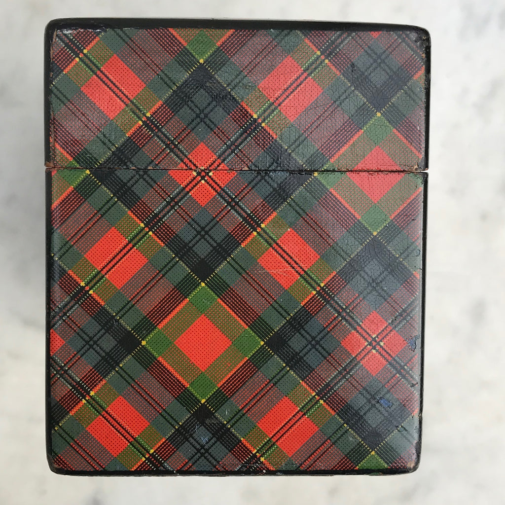 Mauchline Ware McPherson Tartan Ware Playing Card Box - Side View -4