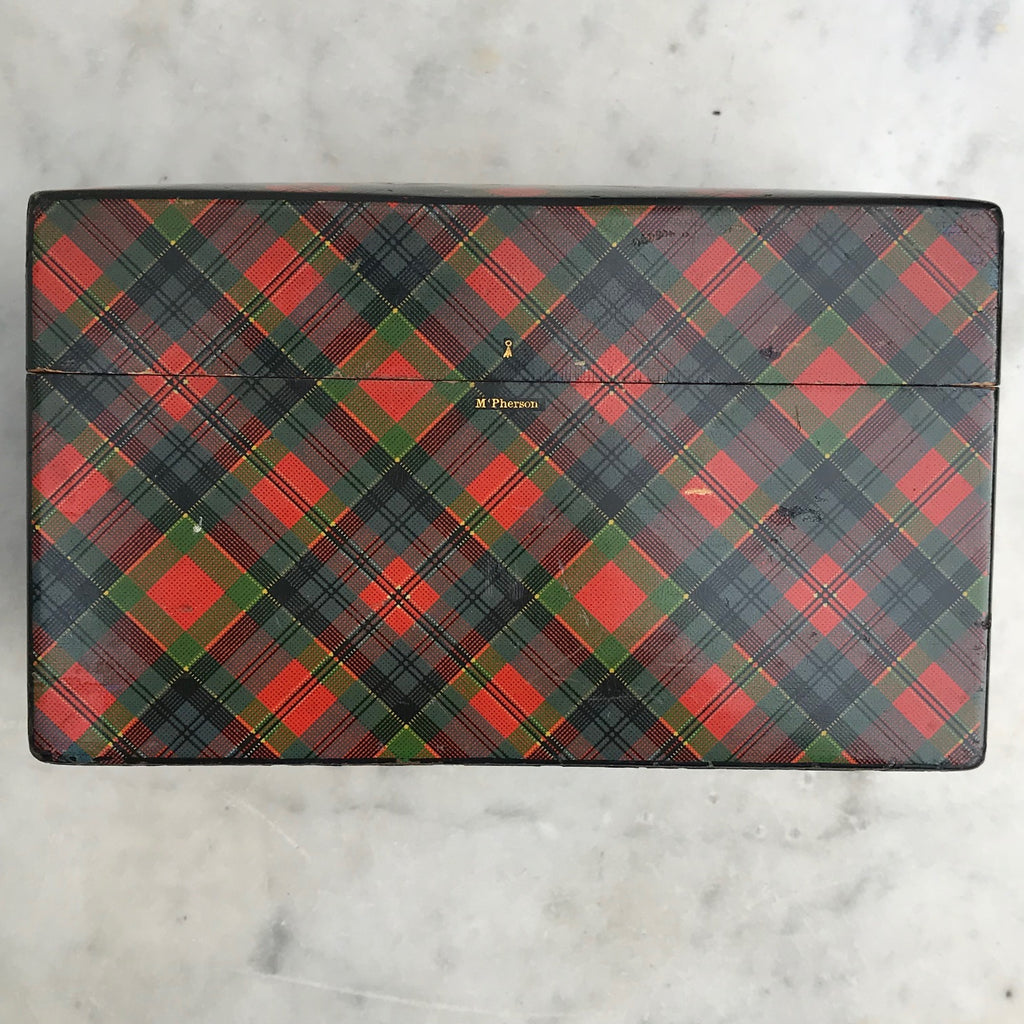 Mauchline Ware McPherson Tartan Ware Playing Card Box - Detail View -5