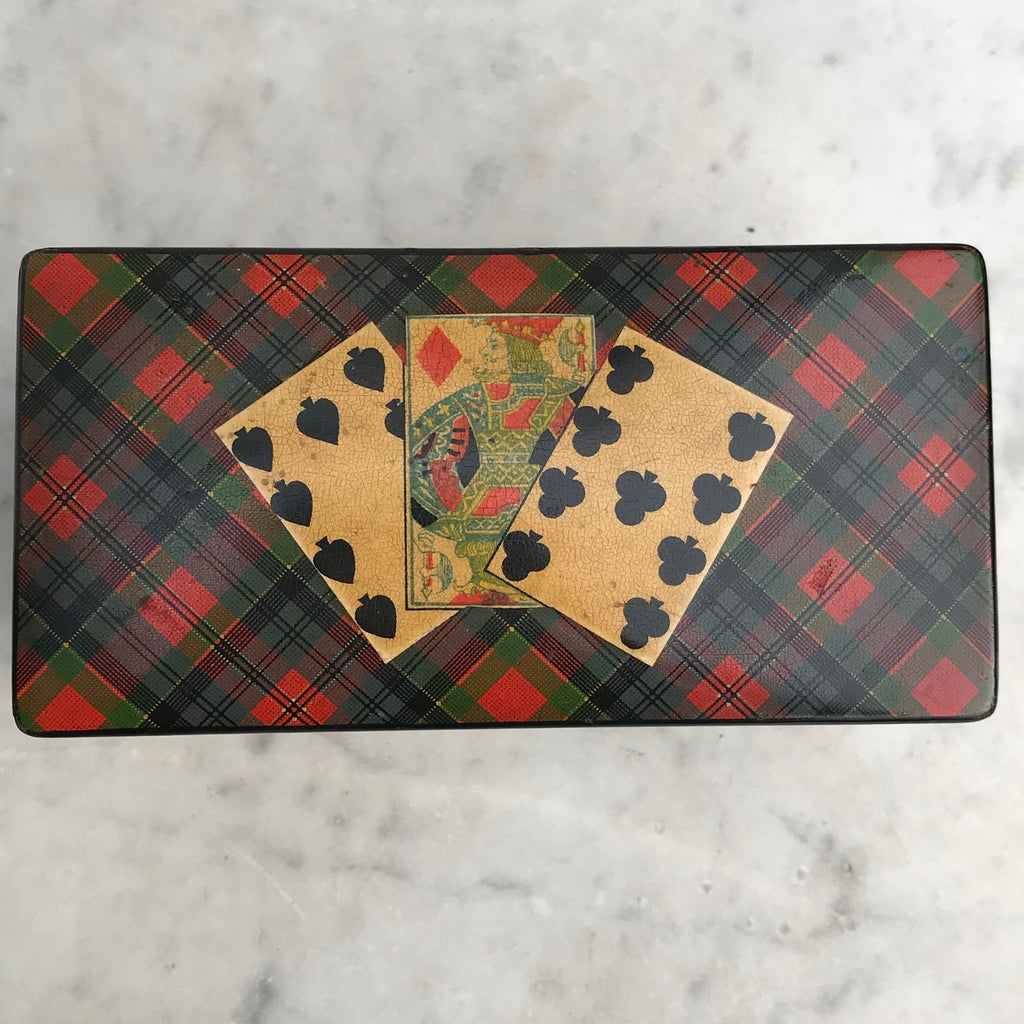 Mauchline Ware McPherson Tartan Ware Playing Card Box - Top View -6
