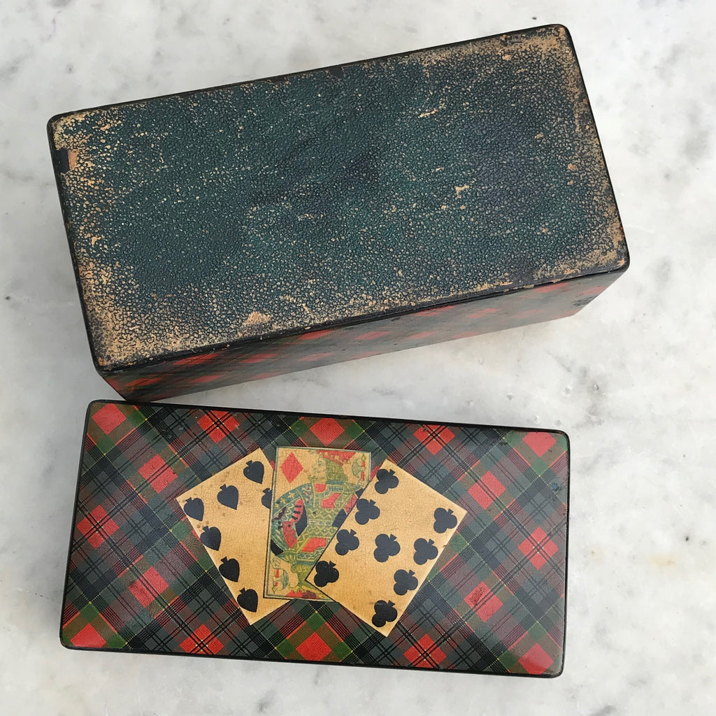 Mauchline Ware McPherson Tartan Ware Playing Card Box - Detail View -10