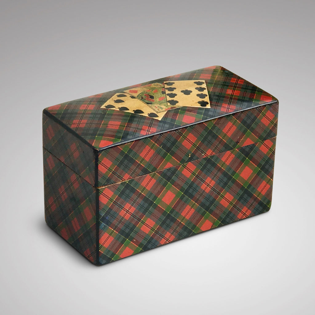 Mauchline Ware McPherson Tartan Ware Playing Card Box - Main View -1