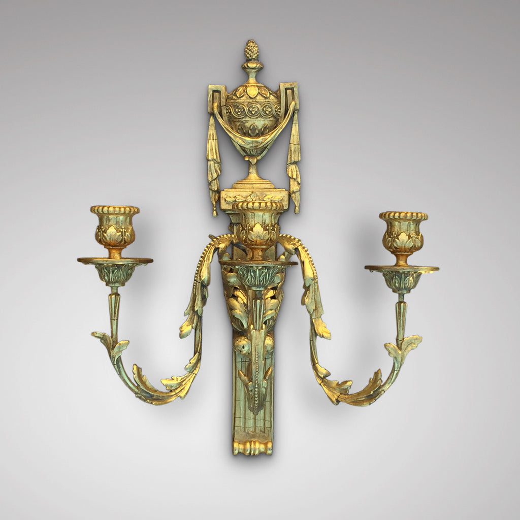 Pair of Regency Gilded Wall Sconces - View of single sconce - 3