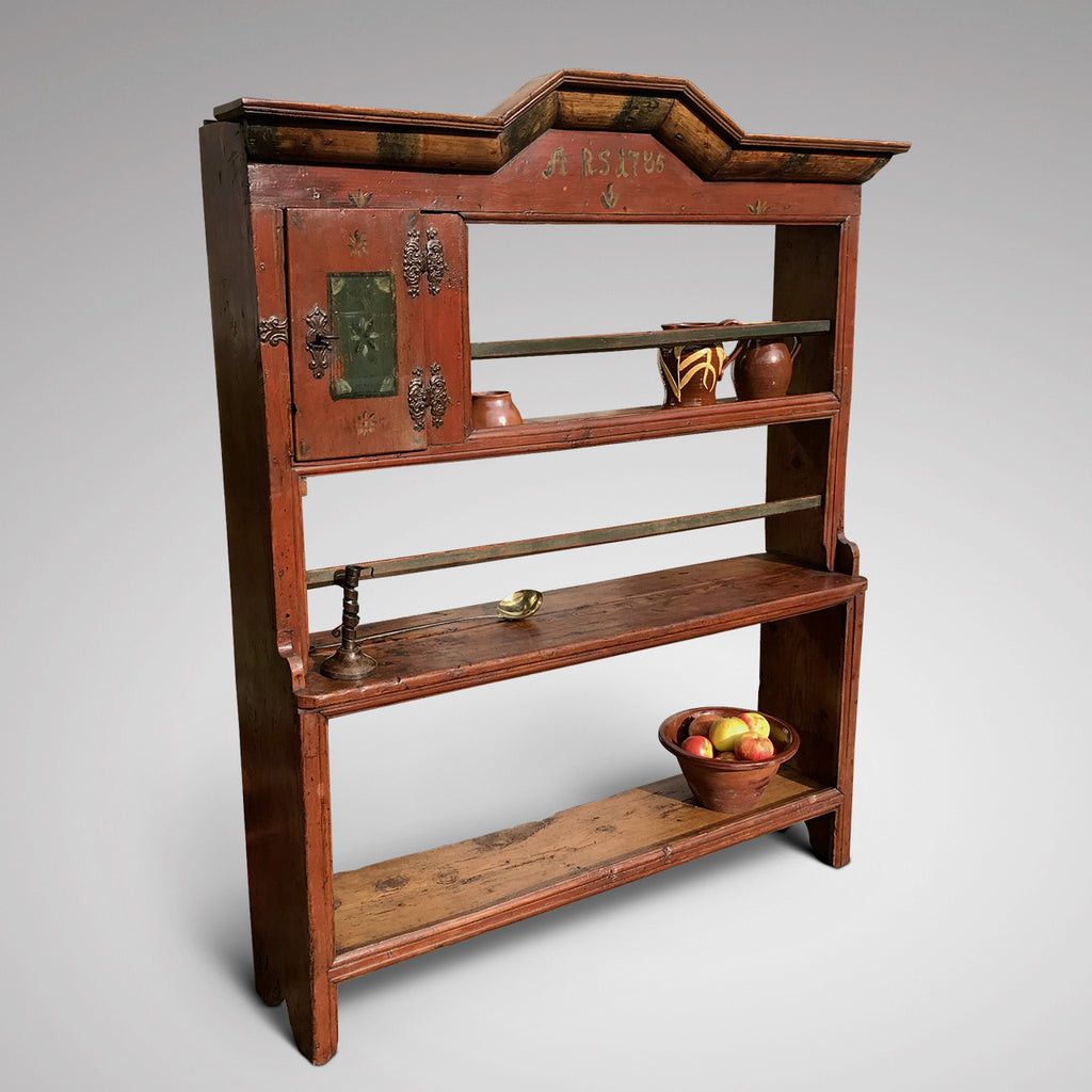 18th Century Painted Swedish Dresser - Front & Side View - 1