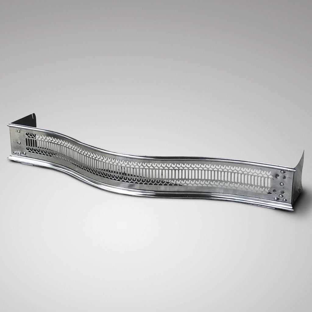 Victorian Serpentine Polished Steel Fender - Front View -1