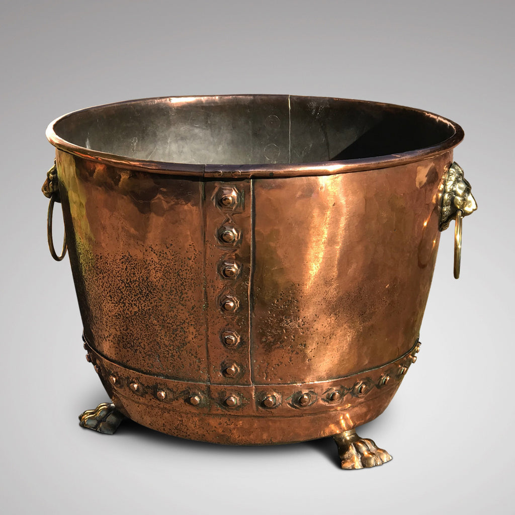 19th Century Copper Seamed & Riveted Log Bin - Main View -2