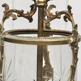 Pair of Early 20th Century Gilt Metal & Glass Lanterns - Detail View - 2