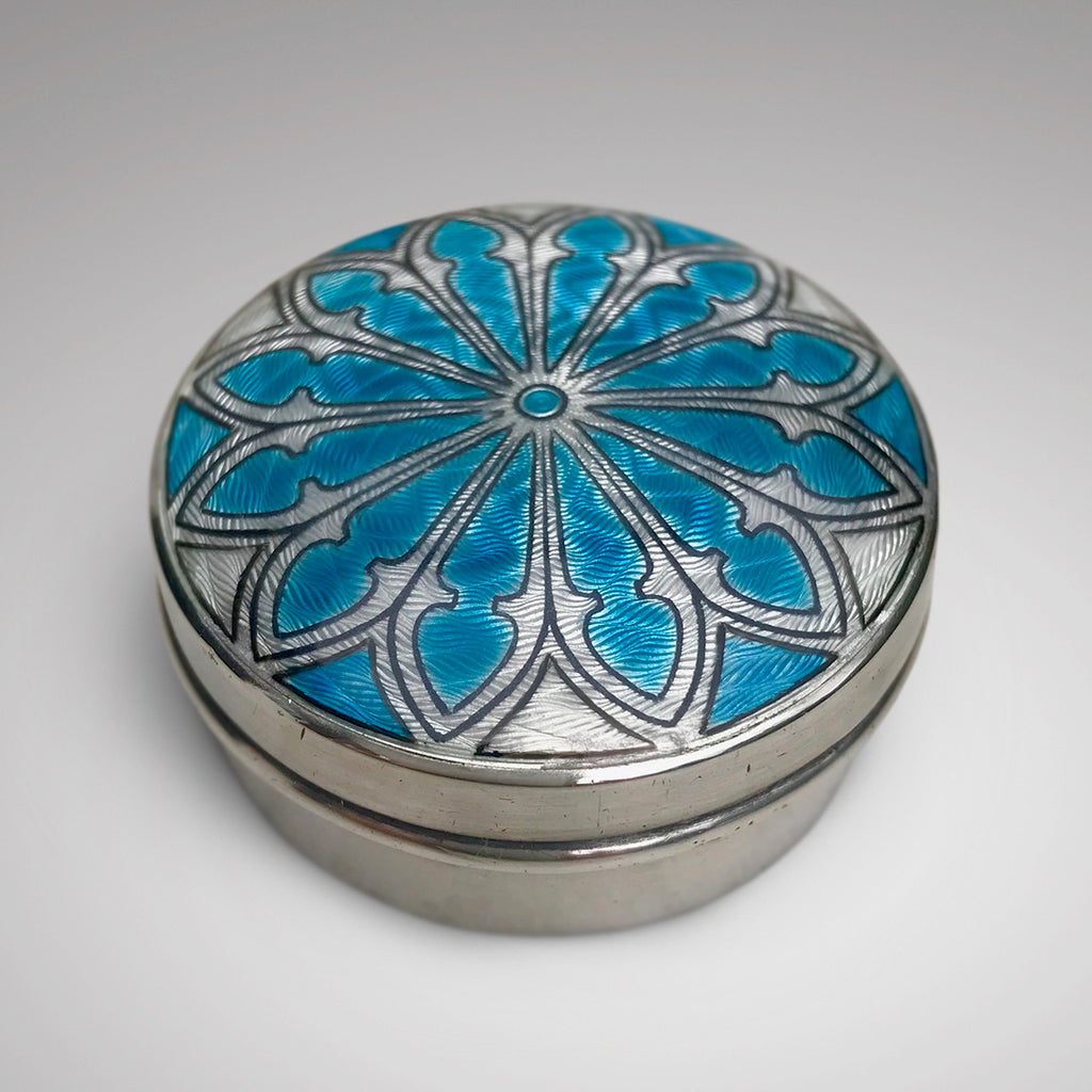 Silver & Enamel Pill Box by Lawrence Emanuel - Main View -1