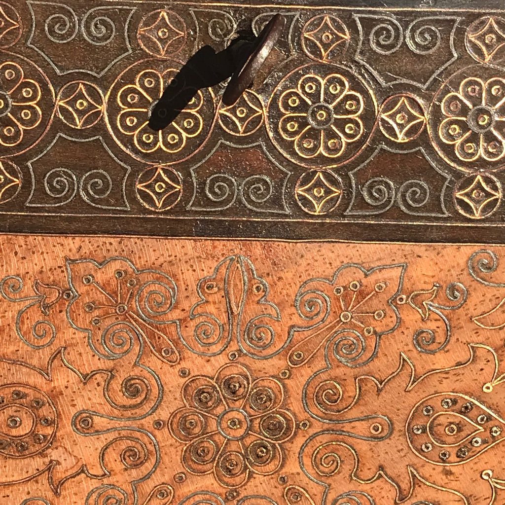 19th Century Copper & Pewter Inlaid Table Cabinet