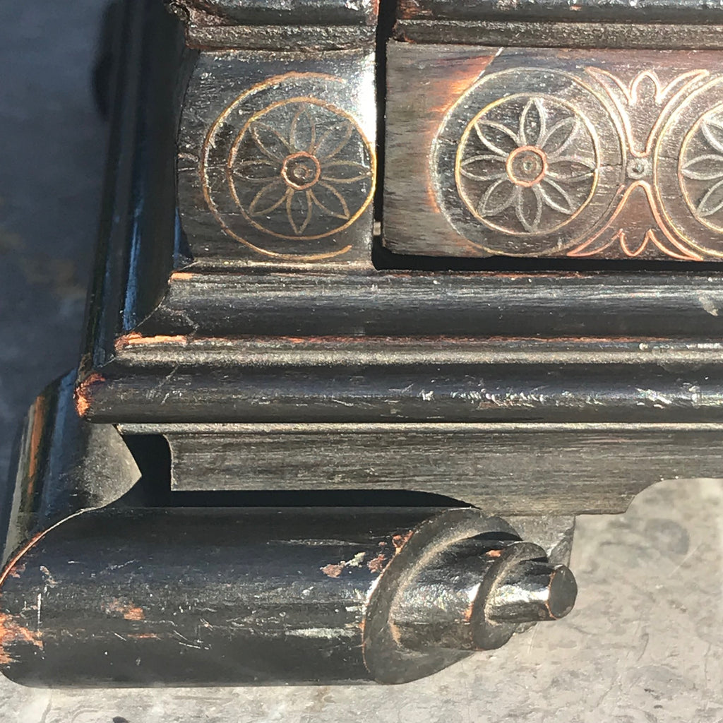 19th Century Copper & Pewter Inlaid Table Cabinet