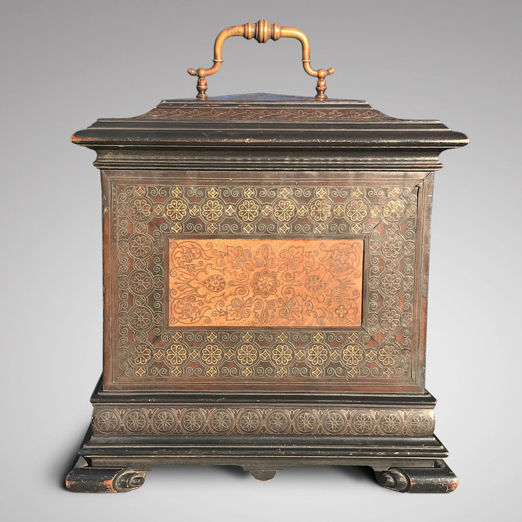 19th Century Copper & Pewter Inlaid Table Cabinet