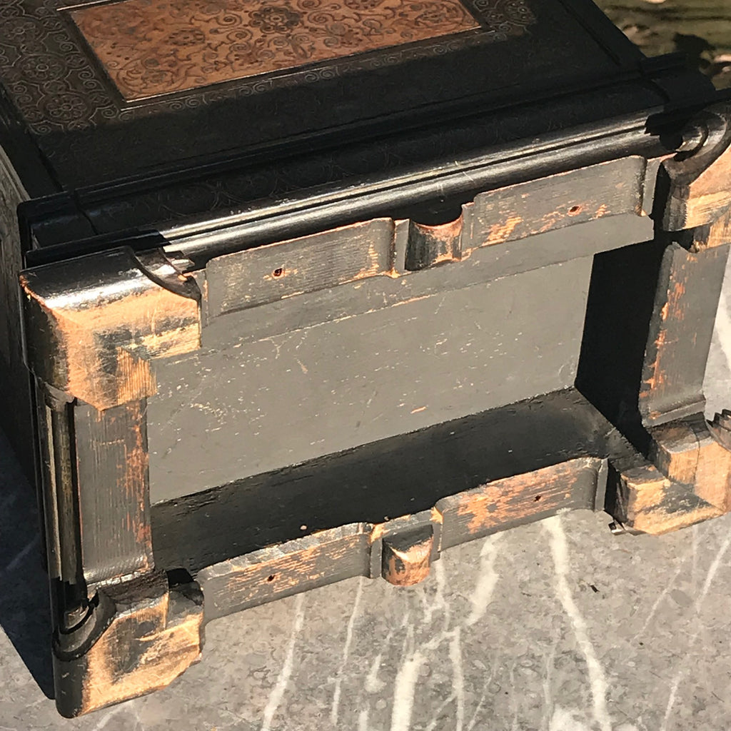 19th Century Copper & Pewter Inlaid Table Cabinet