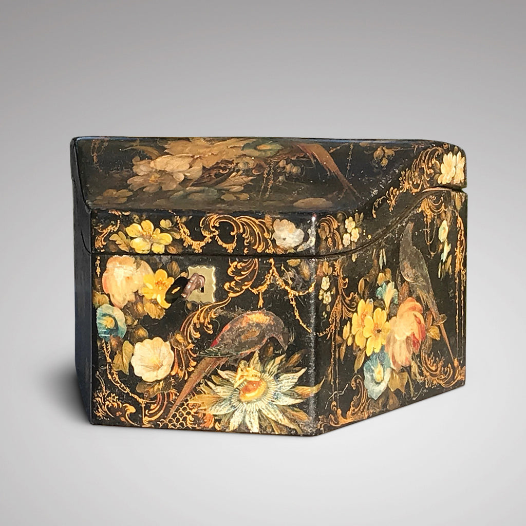 Early Victorian Papier Mache Envelope Box - Main View Closed - 2