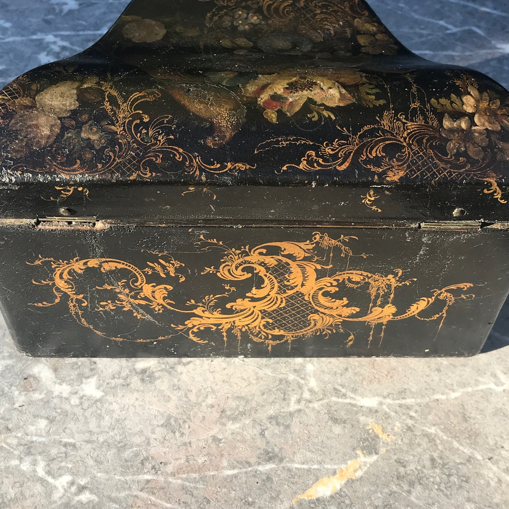 Early Victorian Papier Mache Envelope Box - Back View - 6