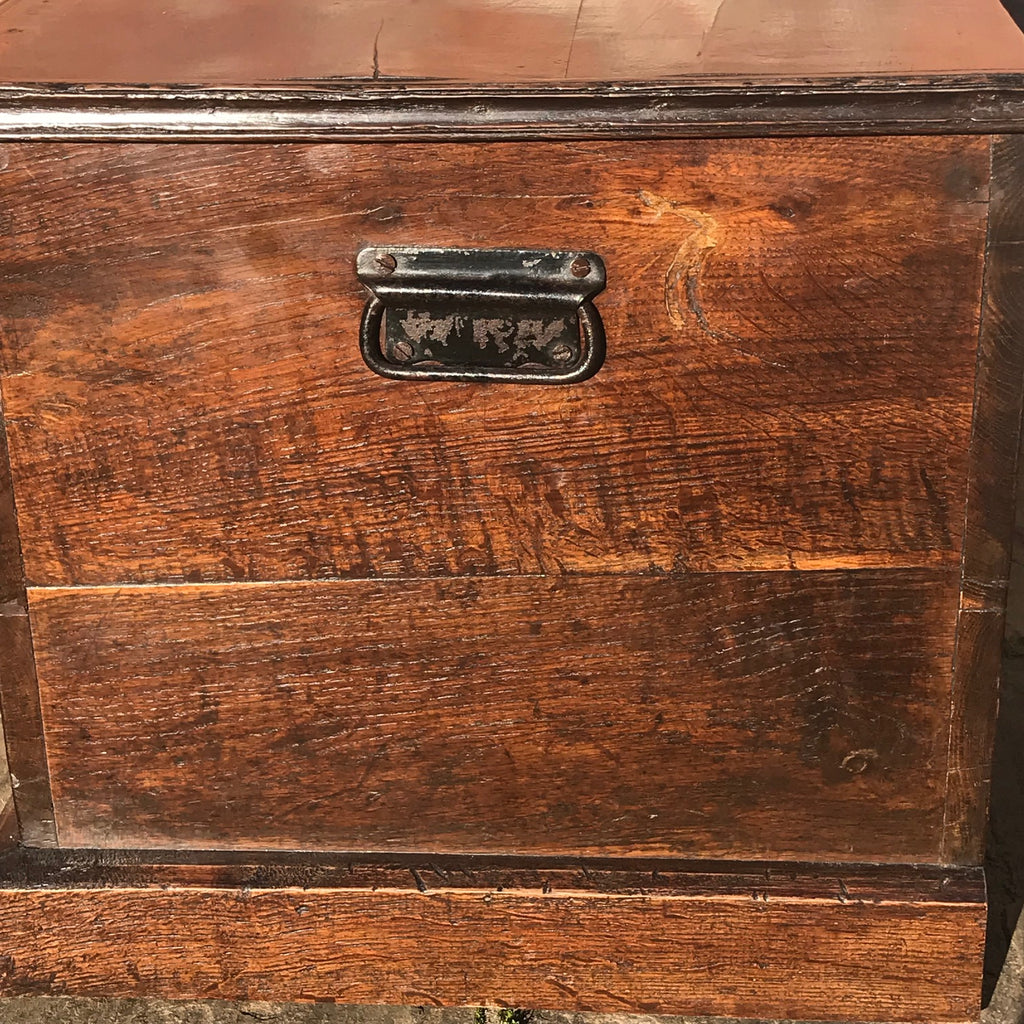 19th Century Oak Blanket Box - Side View - 4