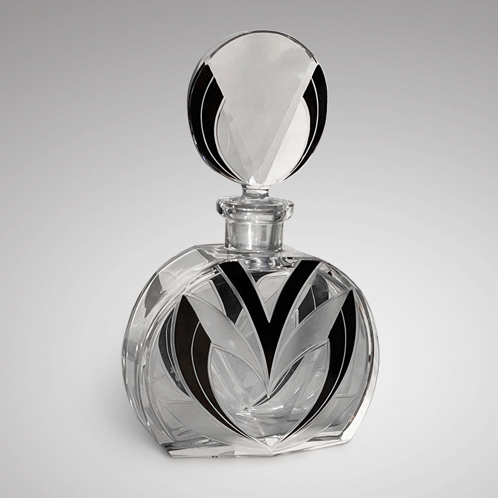 Art Deco Glass & Enamel Dressing Table Set